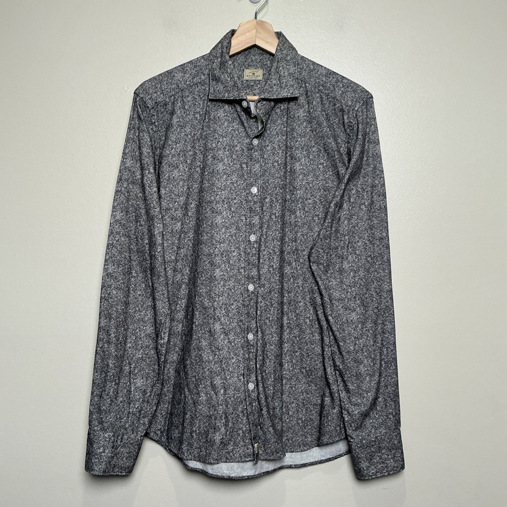 Sonrisa Men's Snakeskin Print Luxury Button Up Shirt 40 15-3/4 Made in Italy